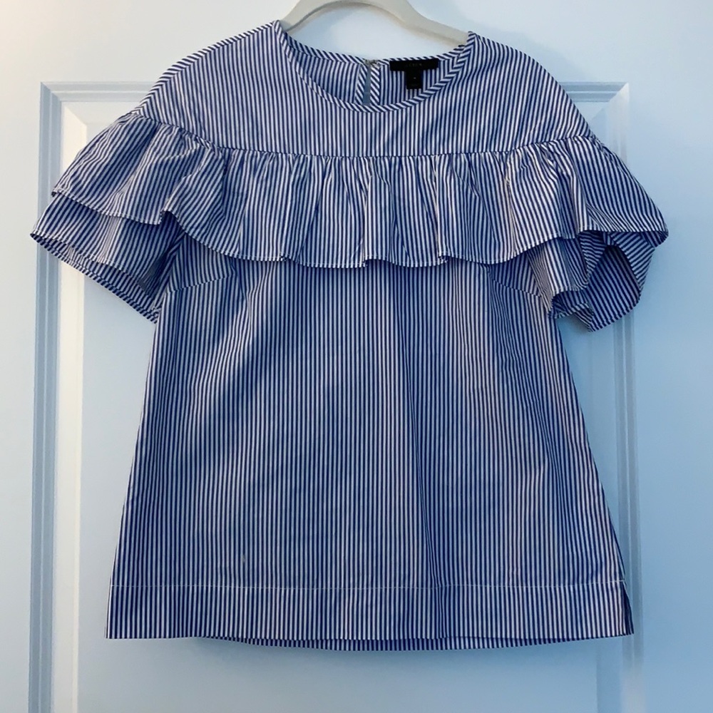 JCREW cotton striped blouse